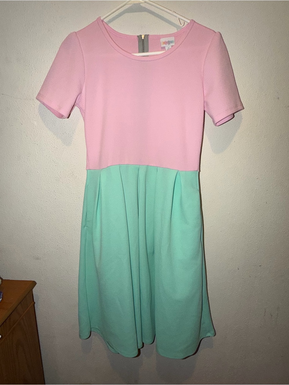 LuLaRoe Pink and Mint Fit & Flare Girls Dress